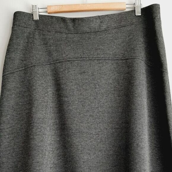 DELLA SPIGA / Italy Soft Ponte Knit Pull-On Skirt Classic Houndstooth Gray Sz XL - Picture 6 of 9